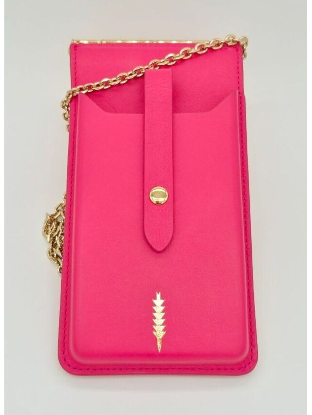 THACKER Nora Pink Phone Crossbody Wallet Gold Chain